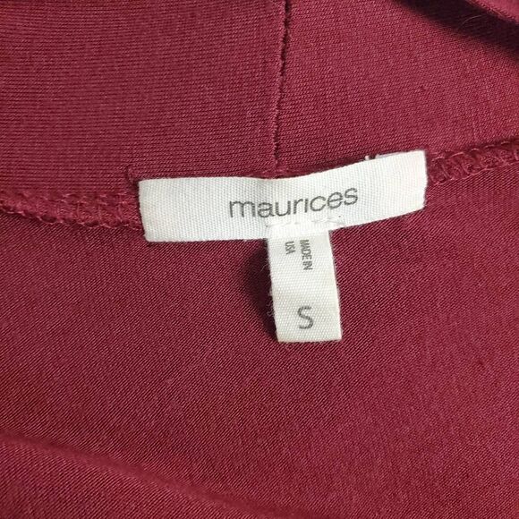 Maurices Women’s Burgundy Open Front Cardigan Sweater Small - Picture 5 of 7
